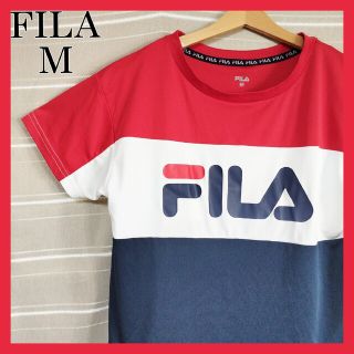 フィラ(FILA)のFILA フィラ ビッグロゴ 赤 白 ネイビー ユニセックス M スポーツウェア(Tシャツ/カットソー(半袖/袖なし))