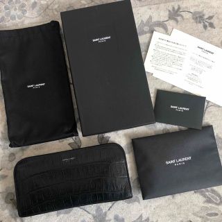 サンローラン(Saint Laurent)の希少 SAINT LAURENT クロコ型押し 長財布 サンローラン(長財布)