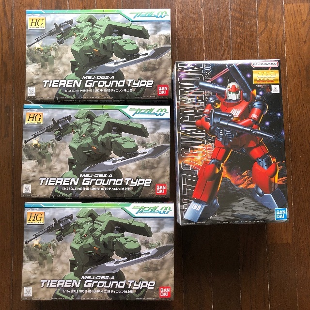 BANDAI - 智史　1/144 HG 「ティエレン」３つ ＋ MG「ガンキャノン」