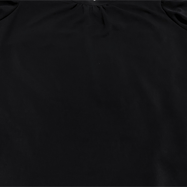 GRL(グレイル)のGRL グレイル　齋藤飛鳥 モデル ブラウス 半袖 黒 無地 春夏 古着 上品 レディースのトップス(シャツ/ブラウス(半袖/袖なし))の商品写真