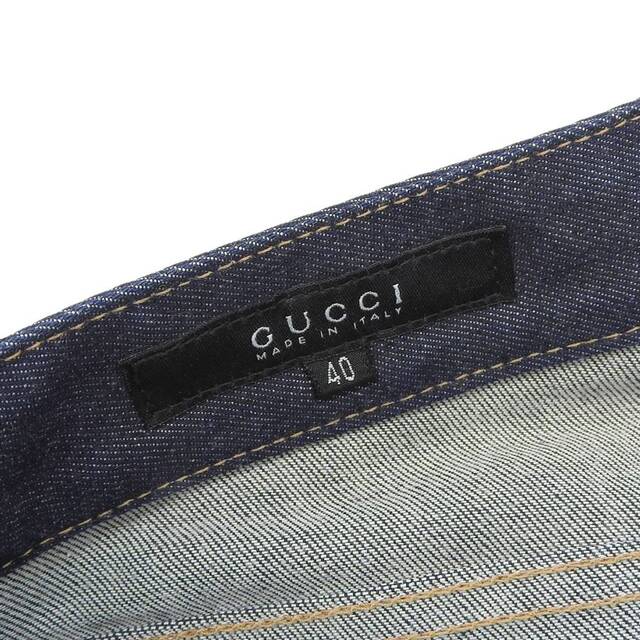 Gucci(グッチ)の【本物保証】 美品 グッチ GUCCI デニム ジーンズ ジーパン スラックス ロゴ GG インターロッキングG ズボン サイズ40 レディース レディースのパンツ(デニム/ジーンズ)の商品写真