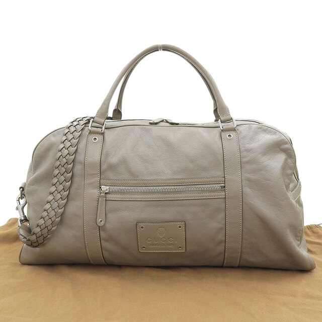 【本物保証】 布袋付 グッチ GUCCI 旅行かばん トラベルバッグ ダッフルバッグ レザー グレージュ 希少 レア ボストンバッグ 189681 203998 | フリマアプリ ラクマ