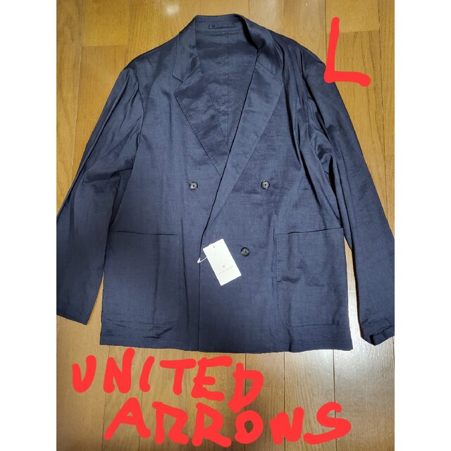 UNITED ARROWS(ユナイテッドアローズ)の60%オフ‼️定価41800円‼️UNITED ARROWS麻混ダブルジャケット メンズのジャケット/アウター(テーラードジャケット)の商品写真