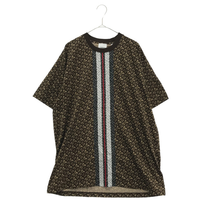 BURBERRY(バーバリー)のBURBERRY バーバリー モノグラム ストライプ プリント Tシャツ 半袖 カットソー ブラウン 8018239 メンズのトップス(Tシャツ/カットソー(半袖/袖なし))の商品写真