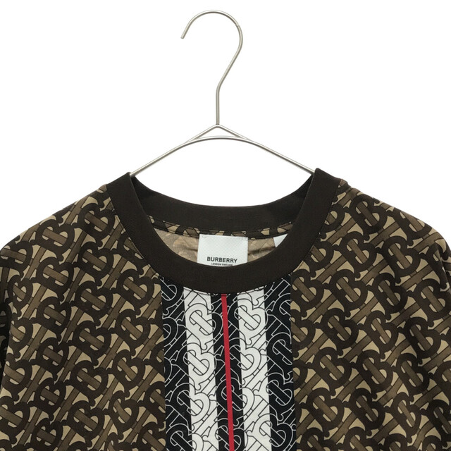 BURBERRY(バーバリー)のBURBERRY バーバリー モノグラム ストライプ プリント Tシャツ 半袖 カットソー ブラウン 8018239 メンズのトップス(Tシャツ/カットソー(半袖/袖なし))の商品写真