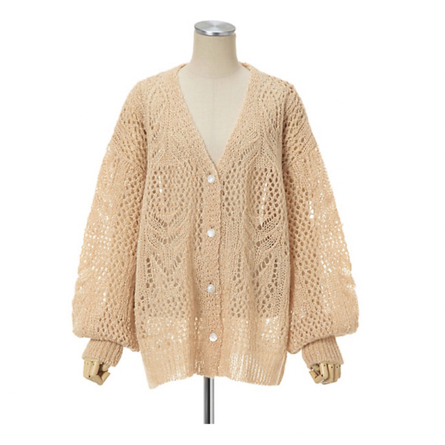 mame(マメ)のBotanical Pattern Knitted Lame Cardigan レディースのトップス(カーディガン)の商品写真