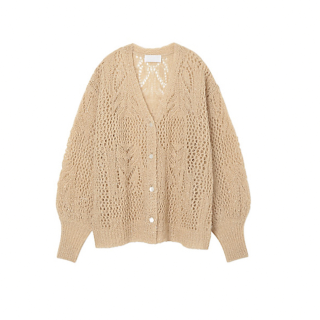 mame(マメ)のBotanical Pattern Knitted Lame Cardigan レディースのトップス(カーディガン)の商品写真