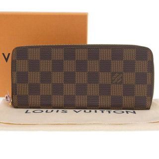 ルイヴィトン(LOUIS VUITTON)の【本物保証】 箱・布袋付 新品同様 ルイヴィトン LOUIS VUITTON ダミエ ポルトフォイユクレマンス ラウンドファスナー長財布 ピンク N41626(財布)