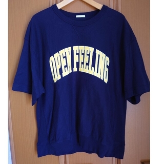 ジーユー(GU)のGU 　半袖　ロゴ　Tシャツ　カットソー　メンズ　M(Tシャツ/カットソー(半袖/袖なし))