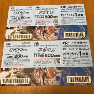 後楽園東京ドームシティアトラクションチケット2枚★有効期限2023年6月30日(遊園地/テーマパーク)