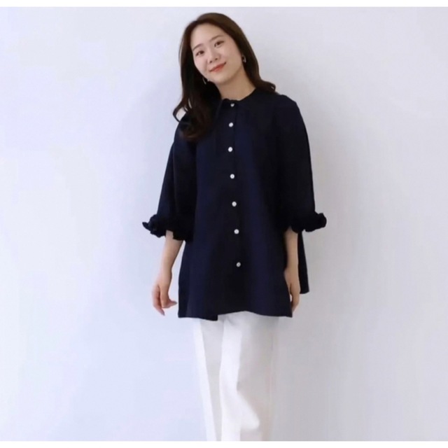 fitmore フィットモア ボリュームフリルスリーブブラウス