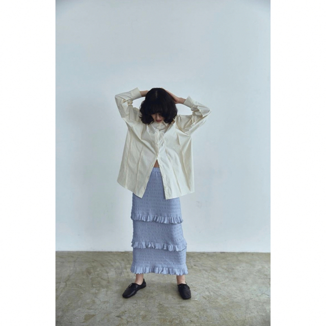 meer. SHIRRING FRILL SKIRTロングスカート