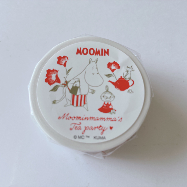 MOOMIN(ムーミン)のMoomin   マスキングテープ　Tea  Party  レッド インテリア/住まい/日用品の文房具(テープ/マスキングテープ)の商品写真