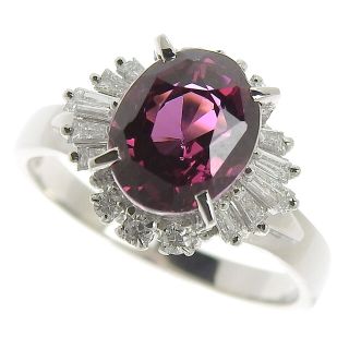 アザー(other)の【本物保証】 超美品 リング Pt900 ガーネット4.31ct ダイヤ0.48ct 16.5号 7.4g  ノーブランド No brand(リング(指輪))