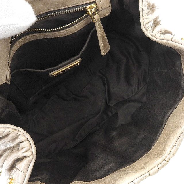 本物保証】 布袋付 ミュウミュウ MIUMIU ギャザー マテラッセ 本物保証】 布袋付 ミュウミュウ MIUMIU ギャザー マテラッセ