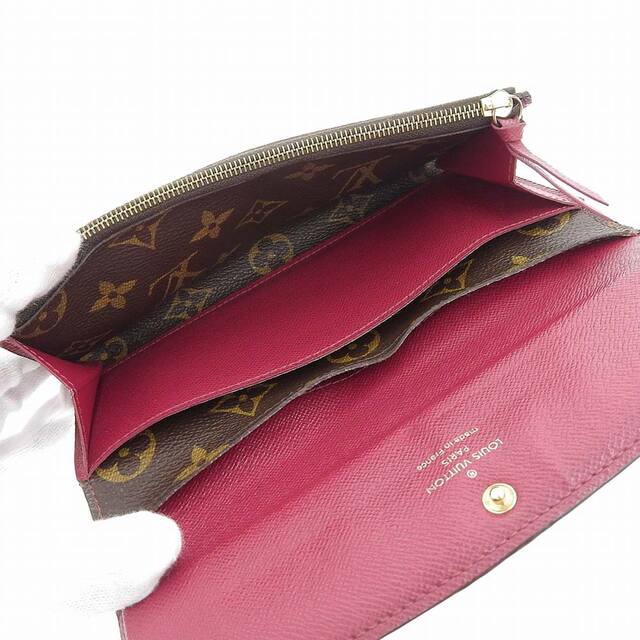 【本物保証】 ルイヴィトン LOUIS VUITTON モノグラム ポルトフォイユ エミリー ホック付長財布 フューシャ M60697 2