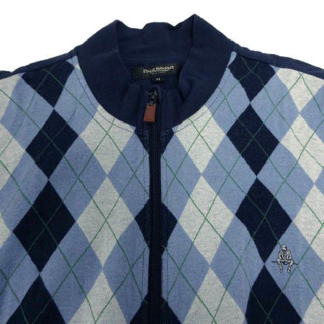 Paul Stuart(ポールスチュアート)のポールスチュアート ジャケット ロゴ コットン アーガイル 紺 青系 白 緑 M メンズのジャケット/アウター(その他)の商品写真