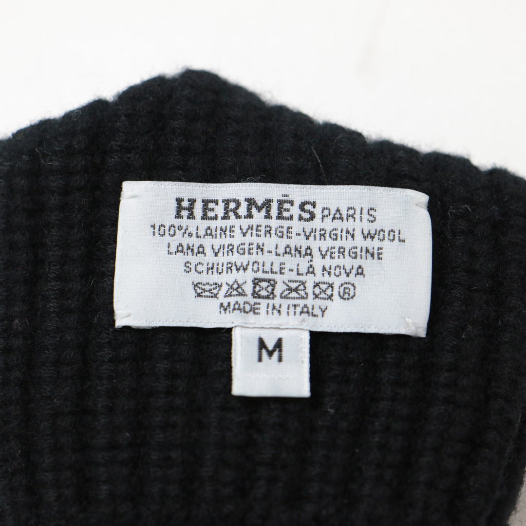 Hermes - HERMES エルメス 手袋 グローブ ニット 22秋冬 ブラック 黒 M