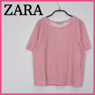 ザラ(ZARA)の【美品】ZARA/ザラ　トップス　EUR Lサイズ(Tシャツ(半袖/袖なし))