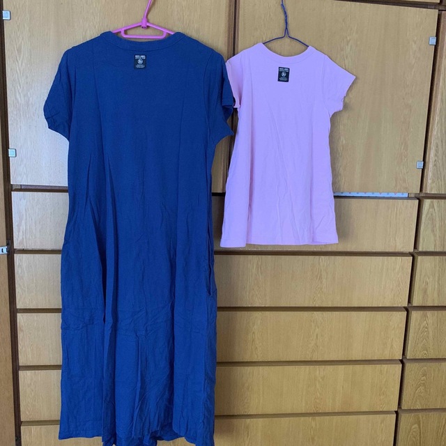 Tシャツワンピ　160&90 親子リンクコーデ キッズ/ベビー/マタニティのキッズ服女の子用(90cm~)(Tシャツ/カットソー)の商品写真