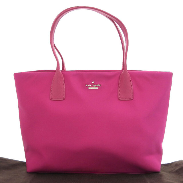 【本物保証】 布袋付 美品 ケイトスペード KATE SPADE トートバッグ ナイロン レザー ピンク