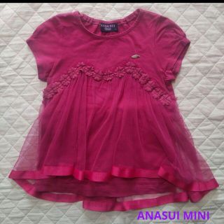 アナスイミニ(ANNA SUI mini)のアナスイミニ　トップス　120 キッズ　女の子　ピンク　Tシャツ　チュール　花(Tシャツ/カットソー)