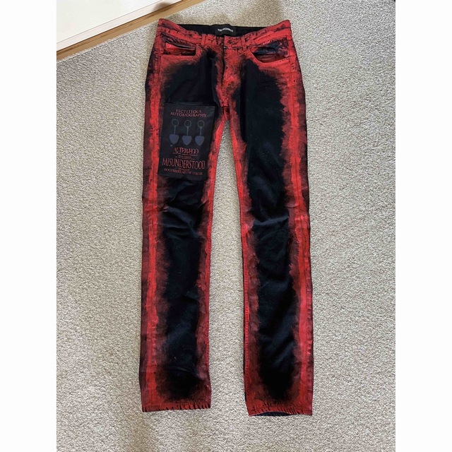 YUKI HASHIMOTO CHARCOAL PAINT SLIM JEANS26cm股下