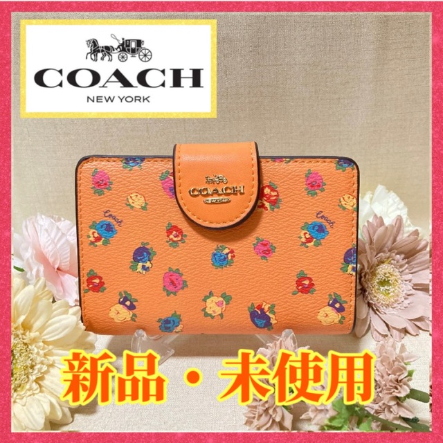 母の日におすすめ❣️COACH 二つ折り財布 C9934 ローズ ライトオレンジ ...