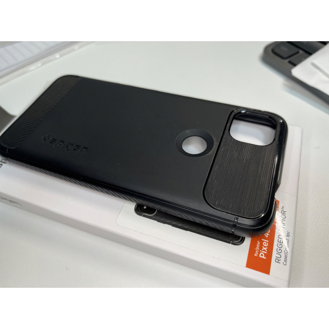 Spigen(シュピゲン)の中古　Google PIXEL4a ケースSPIGEN rugged armor スマホ/家電/カメラのスマホアクセサリー(Androidケース)の商品写真