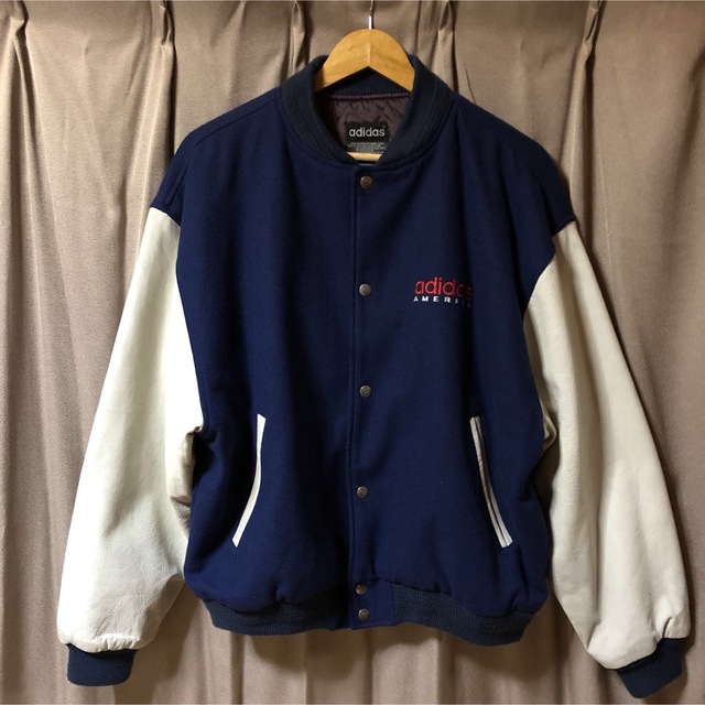 古着 adidas アディダス スタジャン ビンテージ 国旗タグ 80’ 90’ 新品未使用タグ付き国旗タグアディダススタジャンナイロンジャケットヴィンテージ