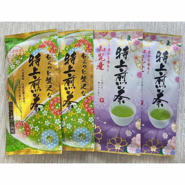 【九州銘茶】4本 知覧茶 八女茶 特上煎茶 お茶 母の日 プレゼント ポイント 食品/飲料/酒の飲料(茶)の商品写真