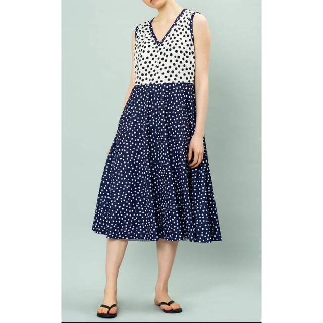 美品】MAX&CO ドットプリント切替ワンピース 安い conexiontalento.com