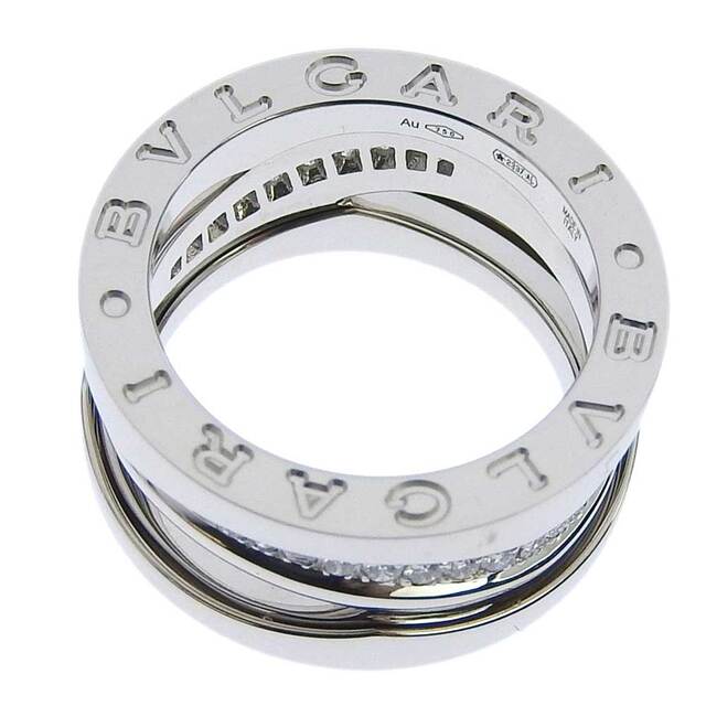 BVLGARI(ブルガリ)の【本物保証】 保付 超美品 ブルガリ BVLGARI B-ZERO1 ビーゼロワン リング K18WG パヴェダイヤモンド入 新型 #48 7.5号 355194 S48 レディースのアクセサリー(リング(指輪))の商品写真