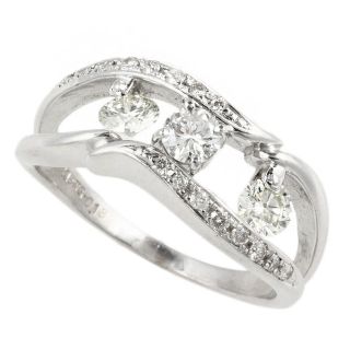 アザー(other)の【本物保証】 超美品 ダイヤモンド リング K18WG ダイヤ 0.202ct 0.200ct 0.226ct 0.13ct 15号 ダンシング 揺れる ノーブランド No brand(リング(指輪))