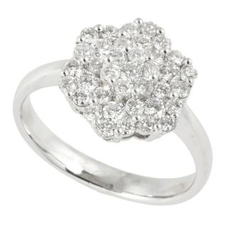 【本物保証】 超美品 花 フラワー リング 指輪 プラチナ Pt900 メレダイヤモンド 0.30ct/0.12ct 11号  ノーブランド No brand