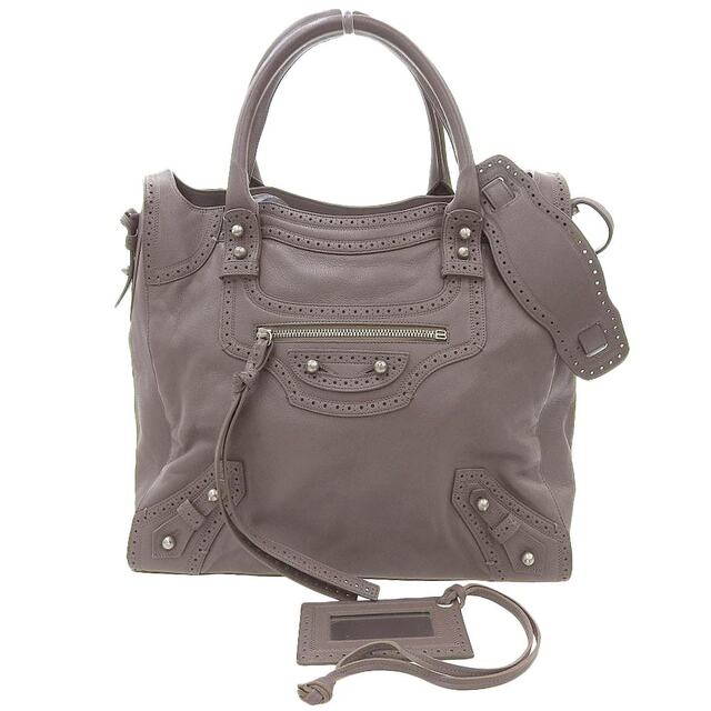 【本物保証】 美品 バレンシアガ BALENCIAGA リヴァシティ ペーパー 2WAYバッグ 希少 レア レザー 茶 ブラウン 266434 2800 515859