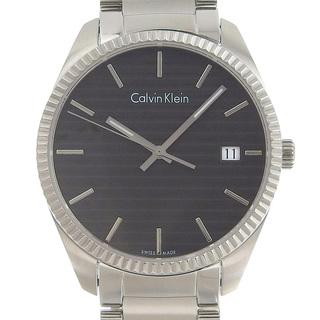 カルバンクライン(Calvin Klein)の【本物保証】 美品 カルバンクライン CALVIN KLEIN アライアンス メンズ クォーツ 電池 腕時計 ボーダー シンプル デイト K5R311(腕時計(アナログ))