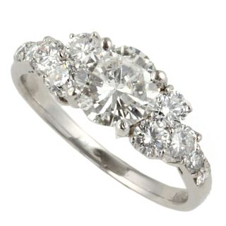 アザー(other)の【本物保証】 鑑付 超美品 プラチナ Pt900 ダイヤモンド 1.164ct(H-I1-FR-NONE) 0.85ct 14号 おしゃれ オシャレ ノーブランド No brand(リング(指輪))