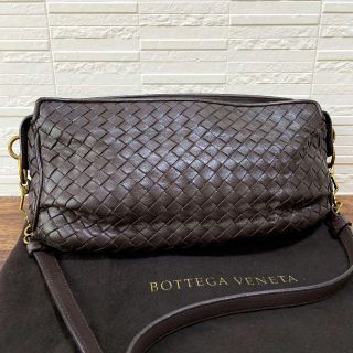 ボッテガヴェネタ(Bottega Veneta)のボッテガ イントレチャート ショルダー バッグ ゴールド金具 ブラウン.(ショルダーバッグ)