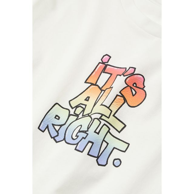 H&M(エイチアンドエム)のH&M DIVIDED It’s All Right Tシャツ オフホワイト新品 メンズのトップス(Tシャツ/カットソー(半袖/袖なし))の商品写真