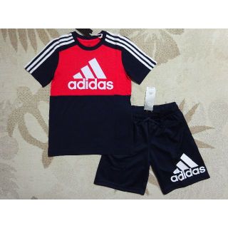 アディダス(adidas)の新品★アディダス★150★半袖Ｔシャツ・快適!!ビッグロゴハーフパンツ 紺★上下(その他)