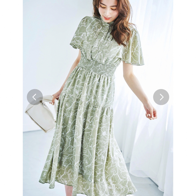 dazzlin バックリボンプリントワンピース