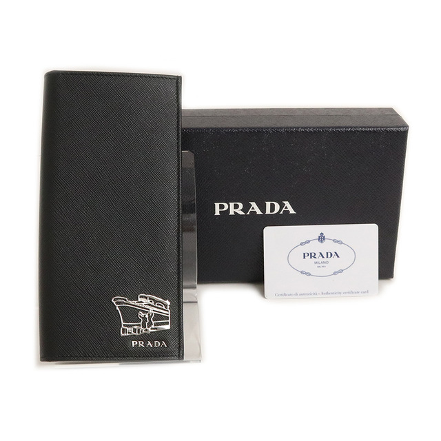 新品未使用品　箱・カード付き　PRADA プラダ　折り財布　サフィアーノレザー