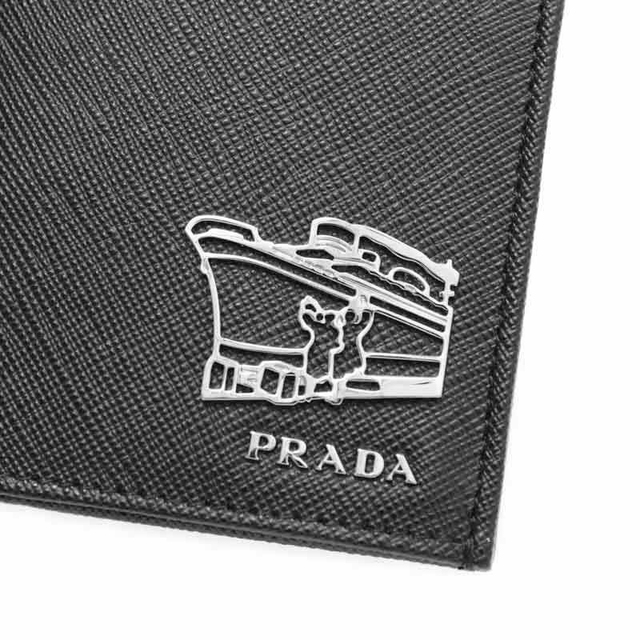 ✨希少・美品✨PRADA プラダ 三角ロゴ サフィアーノ 折り財布 黒 ブラック