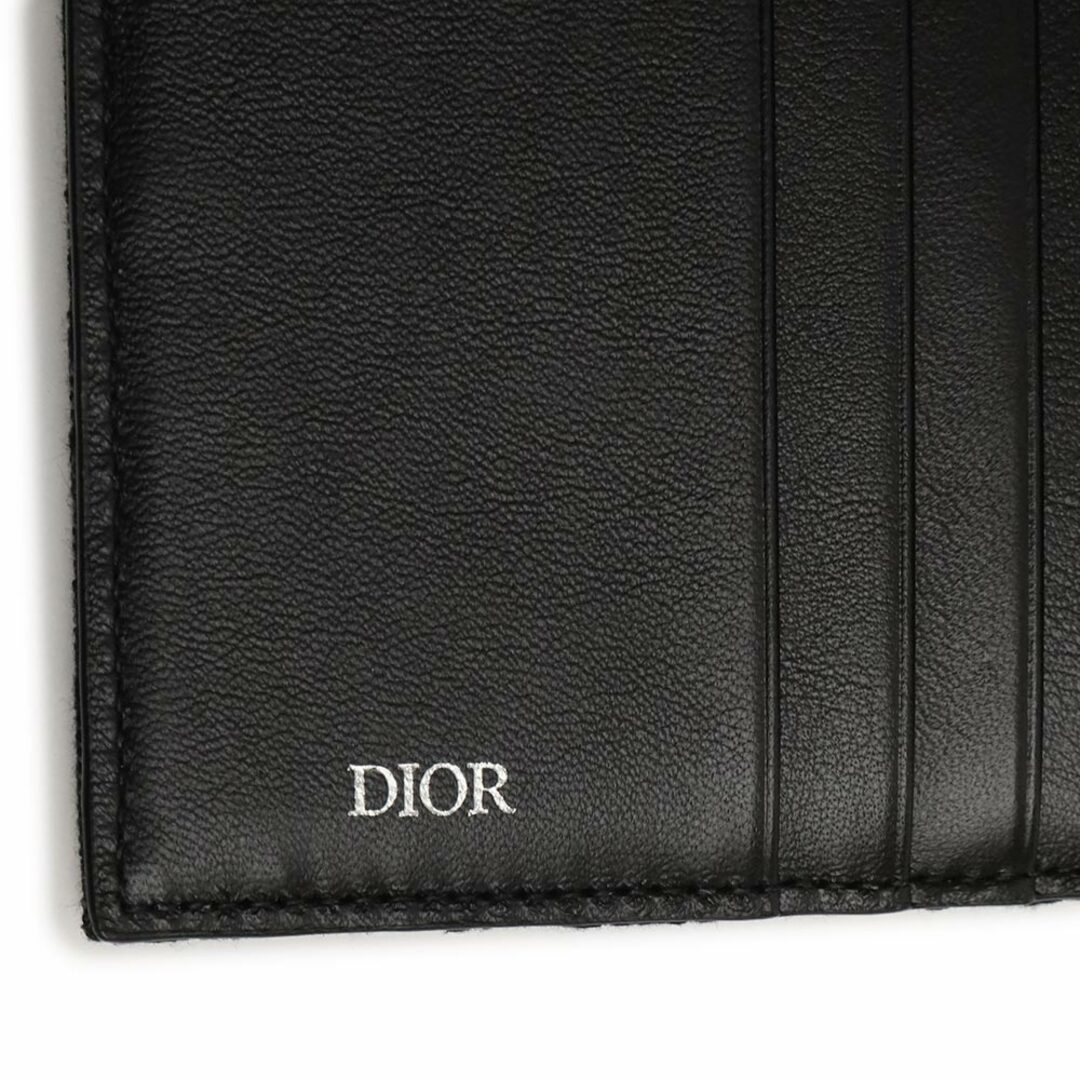 Dior ディオール　折り財布　ラウンドファスナー　キルティング　ブラック