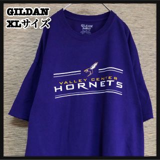 ギルタン(GILDAN)の【ギルダン】半袖Tシャツ　ホーネッツ　カレジッロゴ　紫　デカロゴ　ハチ32(Tシャツ/カットソー(半袖/袖なし))