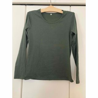 ムジルシリョウヒン(MUJI (無印良品))のカーキ色ロンT 長袖Tシャツ(Tシャツ(長袖/七分))