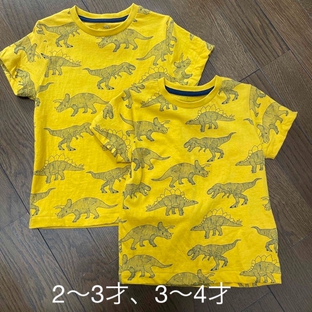 M＆S(エムアンドエス)の恐竜　お揃いTシャツ キッズ/ベビー/マタニティのキッズ服男の子用(90cm~)(Tシャツ/カットソー)の商品写真