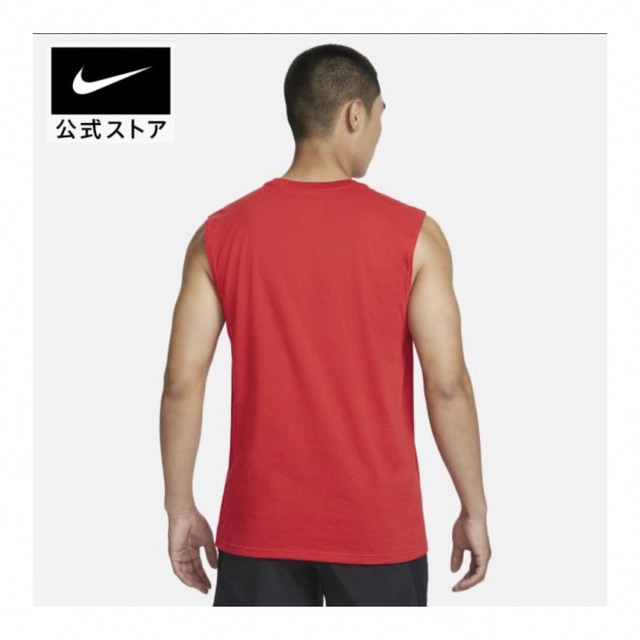 NIKE(ナイキ)のナイキ ノースリーブTシャツ メンズLサイズ レッド 赤 NIKE メンズのトップス(Tシャツ/カットソー(半袖/袖なし))の商品写真