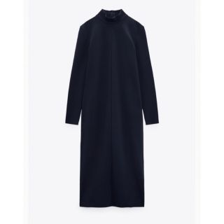 ザラ(ZARA)の新品ZARAハイネックミディ丈ワンピース(ひざ丈ワンピース)